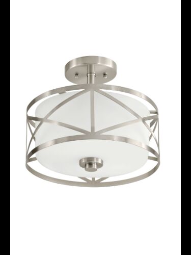 Kichler 38177 2-Lights Brushed Nickel 60W Semi-Flush Mount Ceiling Light