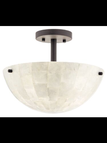 Kichler 38227 2-Lights Weathered Zinc 60W Semi-Flush Mount Ceiling Light