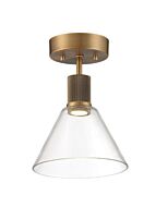Access Lighting 63146LEDDLP-ABB-CLR 9W Antique Brushed Brass Semi-Flush Mount