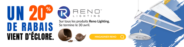 Économies de 20 % sur tous les produits Reno Lighting