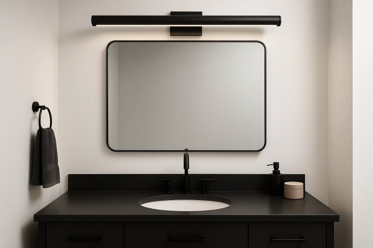 black vanity light